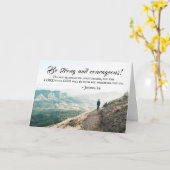 Joshua 1:9強く勇敢な聖書の聖句を行う カード (黄色い花)