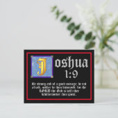 Joshua 1 9金ゴールド照明文字聖書引用文 ポストカード (スタンド正面)