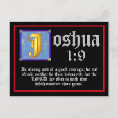 Joshua 1 9金ゴールド照明文字聖書引用文 ポストカード (正面)