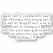 "Joshua 1:9" – ビニールカスタムカットのシール シール (正面)