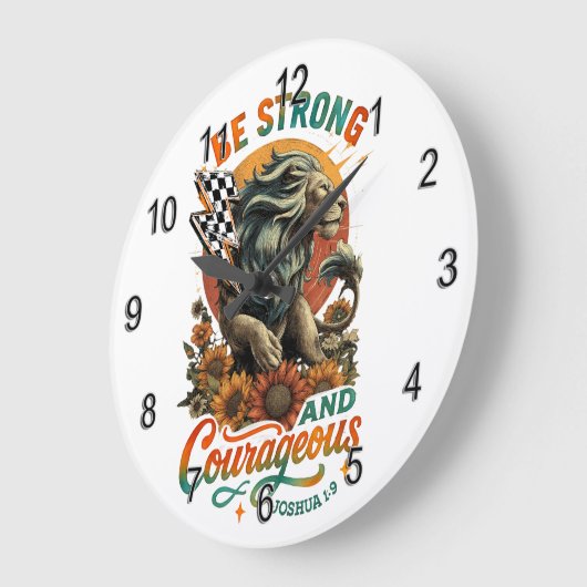 Joshua 1:9  ラージ壁時計 (傾斜)