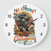 Joshua 1:9 ラージ壁時計 (正面)