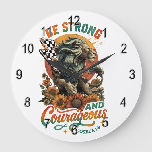 Joshua 1:9  ラージ壁時計 (正面)