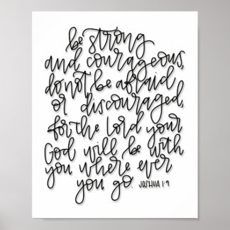 Joshua 1:9 – 強く勇敢になれ – ポスター