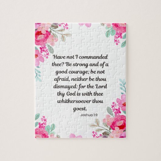 Joshua 1:9 – 強く勇気ある ジグソーパズル (縦)