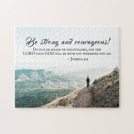 Joshua 1:9 Be Strong and Courageous, Bible Verse ジグソーパズル (横)