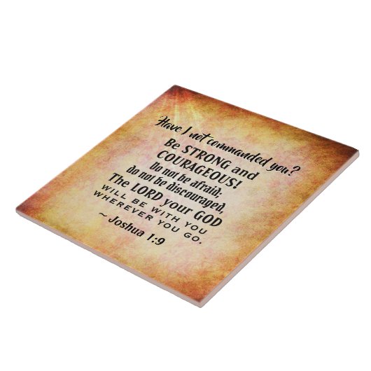 Joshua 1:9 Be strong and hearful, Bible Verse タイル (側面)
