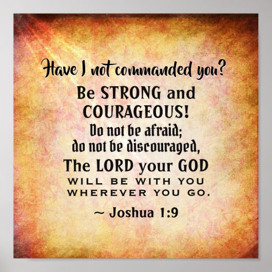 Joshua 1:9 Be strong and hearful, Bible Verse ポスター (正面)