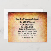 Joshua 1:9 Be strong and hearful, Bible Verse ポストカード (正面/裏面)