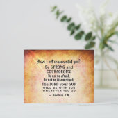 Joshua 1:9 Be strong and hearful, Bible Verse ポストカード (スタンド正面)