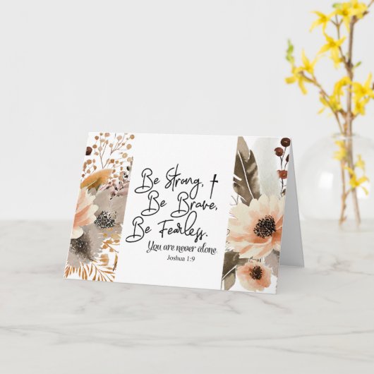 Joshua 1 9 Be strong Be Brave Bible Verse カード (黄色い花)