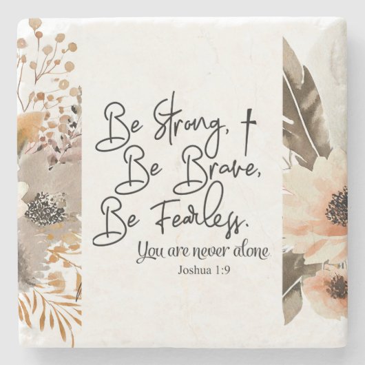 Joshua 1 9 Be strong Be Brave Bible Verse ストーンコースター (正面)