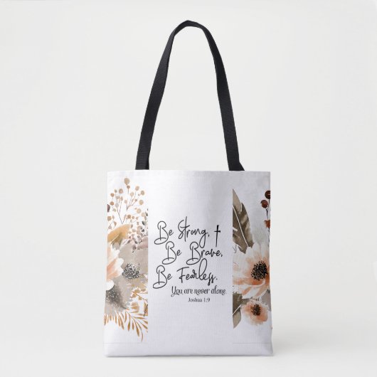Joshua 1 9 Be strong Be Brave Bible Verse トートバッグ (正面)