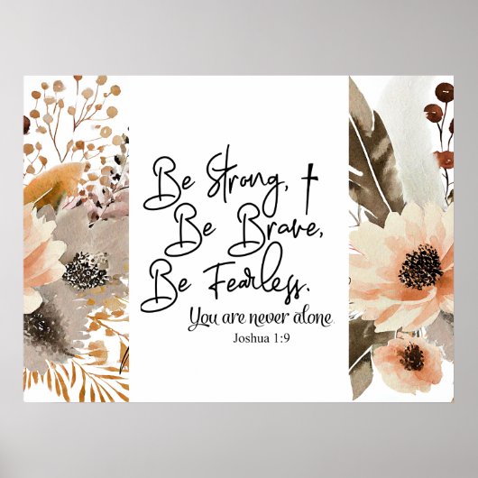 Joshua 1 9 Be strong Be Brave Bible Verse ポスター (正面)