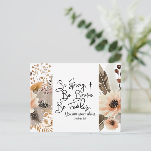 Joshua 1 9 Be strong Be Brave Bible Verse ポストカード (スタンド正面)