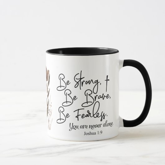 Joshua 1 9 Be strong Be Brave Bible Verse マグカップ (右)