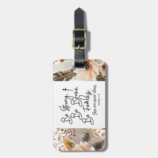 Joshua 1 9 Be strong Be Brave Bible Verse ラゲッジタグ (正面縦)