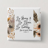 Joshua 1 9 Be strong Be Brave Bible Verse 缶バッジ (正面)