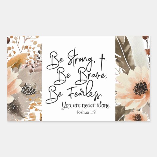 Joshua 1 9 Be strong Be Brave Bible Verse 長方形シール (正面)