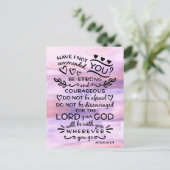 Joshua 1 9 Be Strong Bible聖なる書物、 経典節 ポストカード (スタンド正面)
