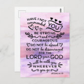 Joshua 1 9 Be Strong Bible聖なる書物、 経典節 ポストカード (正面/裏面)