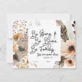 Joshua 1 9 Be strong Brave Bible Verse Flat Card (正面)