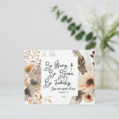 Joshua 1 9 Be strong Brave Bible Verse Flat Card (スタンド正面)