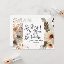 Joshua 1 9 Be strong Brave Bible Verse Flat Card