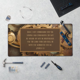 Joshua 1:9 Desk Mat Bible Verse Gears デスクマット
