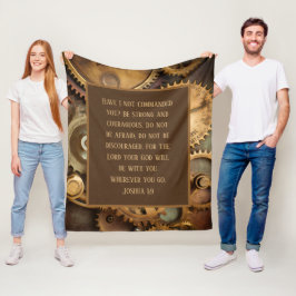 Joshua 1:9 Fleece Blanket Encouraging Bible Verse  フリースブランケット