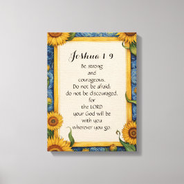 Joshua 1:9 NIV 聖書の詩 アート キャンバスプリント