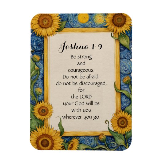 Joshua 1:9 NIV 聖書の詩 アート マグネット (縦)