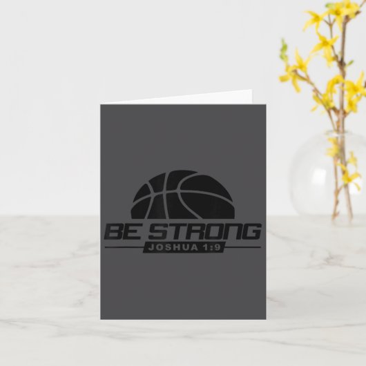 Joshua 1_9-strong &amp; Courageous Basketball Them カード (黄色い花)