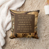 Joshua 1:9 Throw Pillow Encouraging Bible Verse クッション (ブランケット)