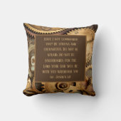 Joshua 1:9 Throw Pillow Encouraging Bible Verse  クッション (正面)