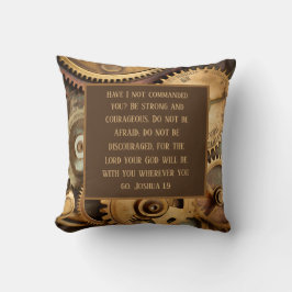 Joshua 1:9 Throw Pillow Encouraging Bible Verse  クッション