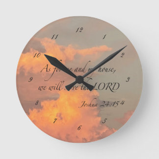Joshua 24:15私と…アクリル壁時計 ラウンド壁時計