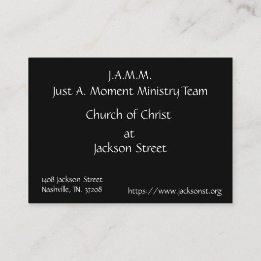 Joshua 24:15 "この日を選ぶ" 名刺 (裏面)