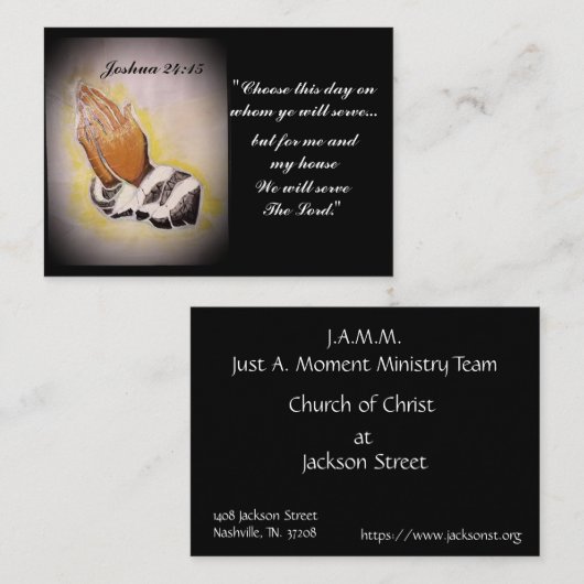 Joshua 24:15 "この日を選ぶ" 名刺 (正面/裏面)