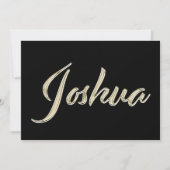Joshua Name white gold Handwriting Karte カード (正面)
