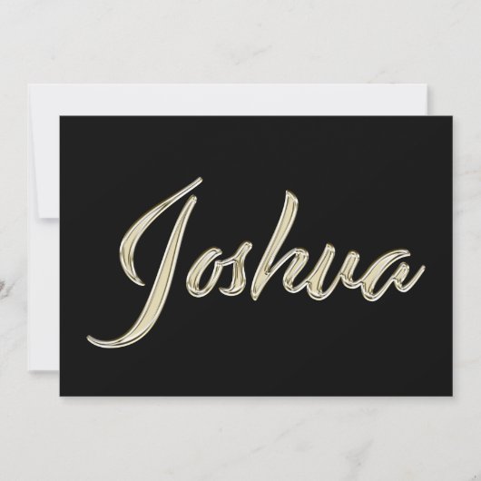 Joshua Name white gold Handwriting Karte カード (正面)