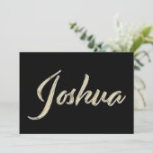 Joshua Name white gold Handwriting Karte カード (スタンド正面)