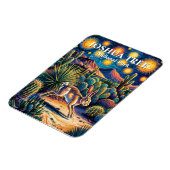 Joshua Tree Desert Wildlife Jackrabbit Colorful マグネット (左側)