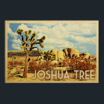Joshua Tree Poster Vintage Travel National Park ポスター<br><div class="desc">Joshua Tree poster featuring a Joshua Tree in the National Park in California with rocks and brush against a dramatic blue sky of fluffy clouds. For Joshua Tree Vintage Travel Posters or Joshua Tree gifts,  this art print makes the perfect souvenir or memento.</div>