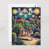 Joshua Tree Van Gogh Desert Wildlife Jackrabbit ポストカード (正面/裏面)