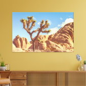Joshua Trees Landscape with Rock Formations キャンバスプリント (インサイチュ (リビング))