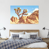 Joshua Trees Landscape with Rock Formations キャンバスプリント (インサイチュ (寝室))