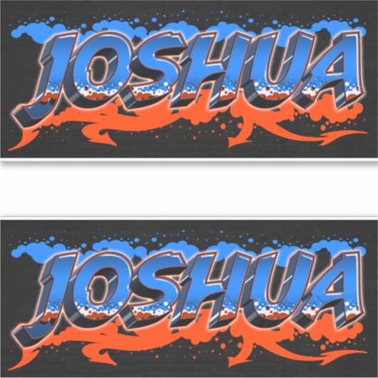 Joshua Vorname Name Graffiti Aufkleber Sticker シール (正面)