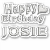 Josie Happy Birthday silver Aufkleber Sticker シール (正面)