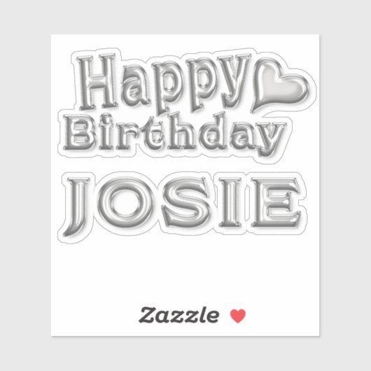 Josie Happy Birthday silver Aufkleber Sticker シール (シート)